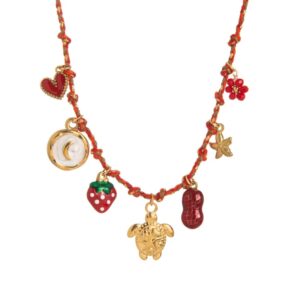 Collar de charms rojo