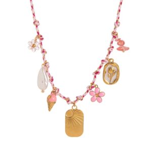 Collar de charms rosado