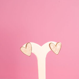 Aretes de corazón blancos - Valentine's