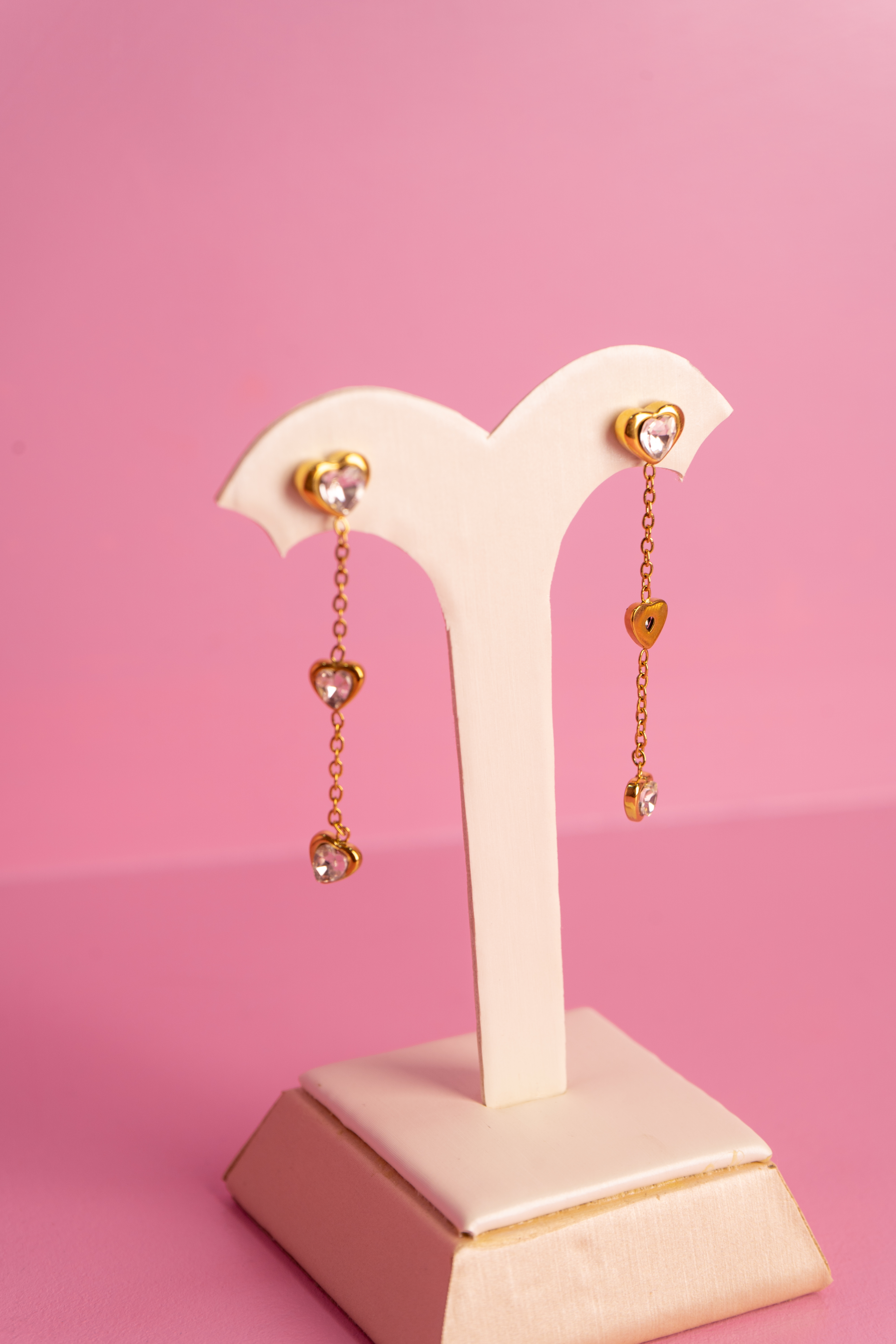 Aretes largos de corazón - Valentine's